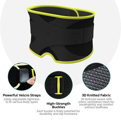 Back Brace for Lower Back Pain Relief, 8X Powerful Support System,Lumbar Support Belt for Men & Women Ergonomic 3D knitted Design with Adjustable Strap for Fitness Running Home Pilates Black S