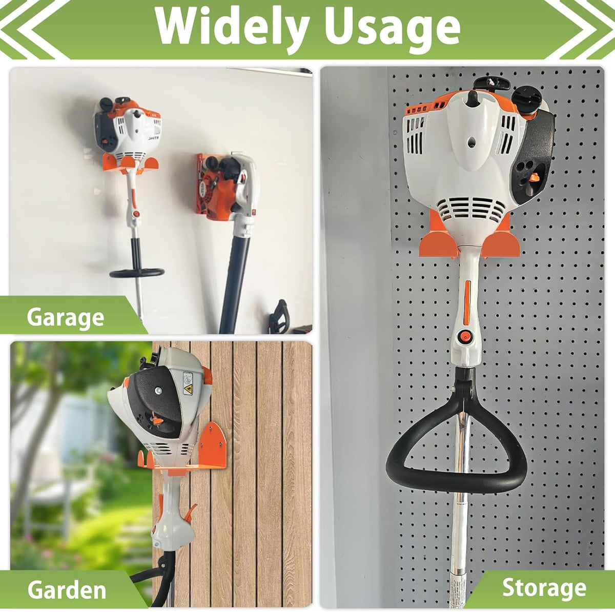 Trimmer Rack Wall Mount Heavy Duty Weedeater Hanger for Garage Wall Bracket Garage Organizer Weed Eater Hanger for Grass Trimmer, Garden Tools 1 Pack