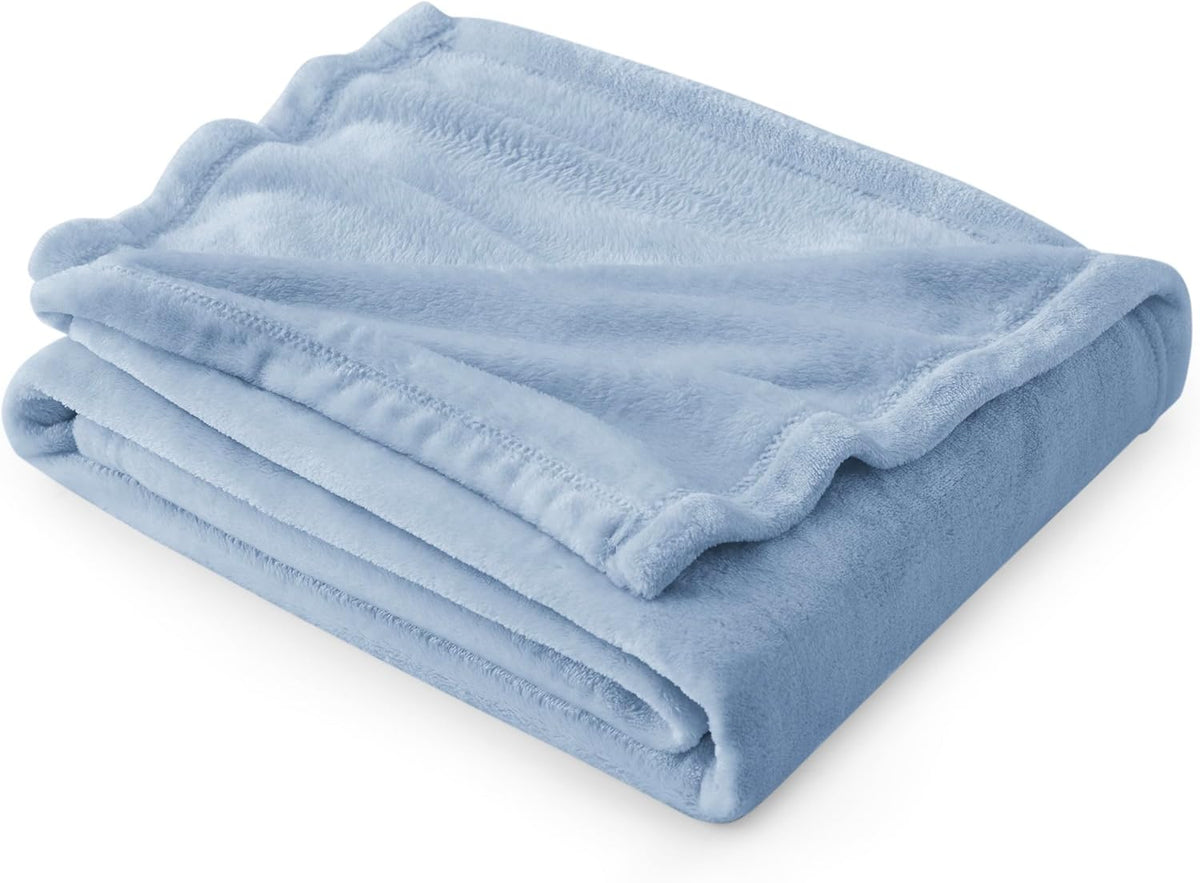 Bedsure Fleece Throw Blanket for Couch Light Blue - Lightweight Plush Fuzzy Cozy Soft Blankets and Throws for Sofa, 50x60 inches