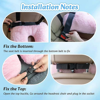 Travel Pillow, Car Pillow for Kids & Adults - Ergonomic Travel Pillows Sleeping Aid for Neck & Body Support, Car Travel Essentials Pillow on Road Trips-Gray