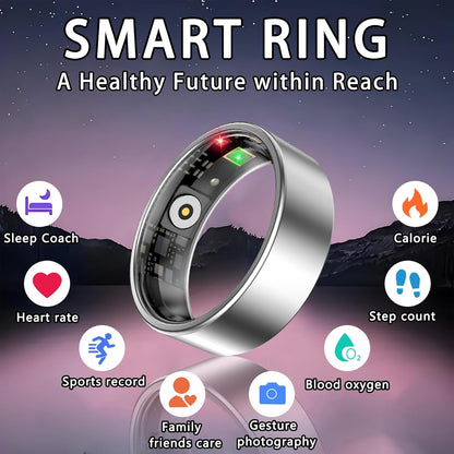 Smart Ring for Women Men, Sleep Tracker Ring, Waterproof Fitness Tracker Health Rings with Heart Rate Monitoring, Blood Oxygen, Stress Distance Calories Steps Tracking,No Subscription Fee(Silver,#11)