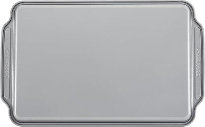 Farberware Nonstick Steel Bakeware Set with Cooling Rack, Baking Pan and Cookie Sheet Set with Nonstick Bread Pan and Cooling Grid, 10-Piece Set, Gray