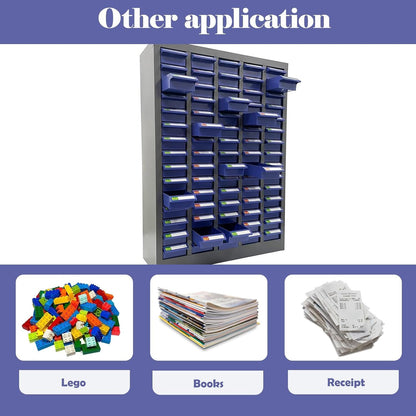 Parts Cabinet, 75 Drawers Tool Cabinet Without Door, Plastic Bolt and Nut Tool Storage Box for Garage Office Warehouse