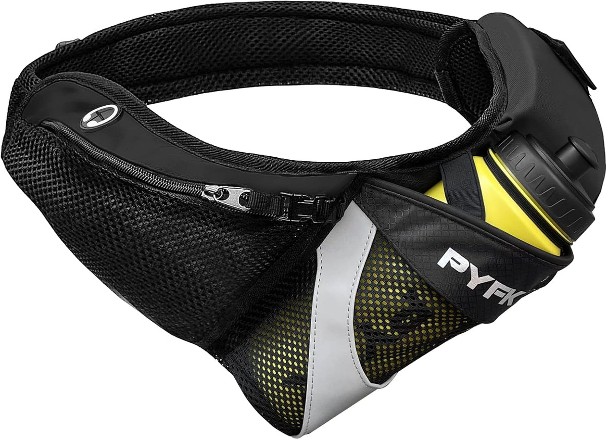 PYFK Running Belt Hydration Waist Pack with Water Bottle Holder for Men Women Waist Pouch Fanny Bag Reflective