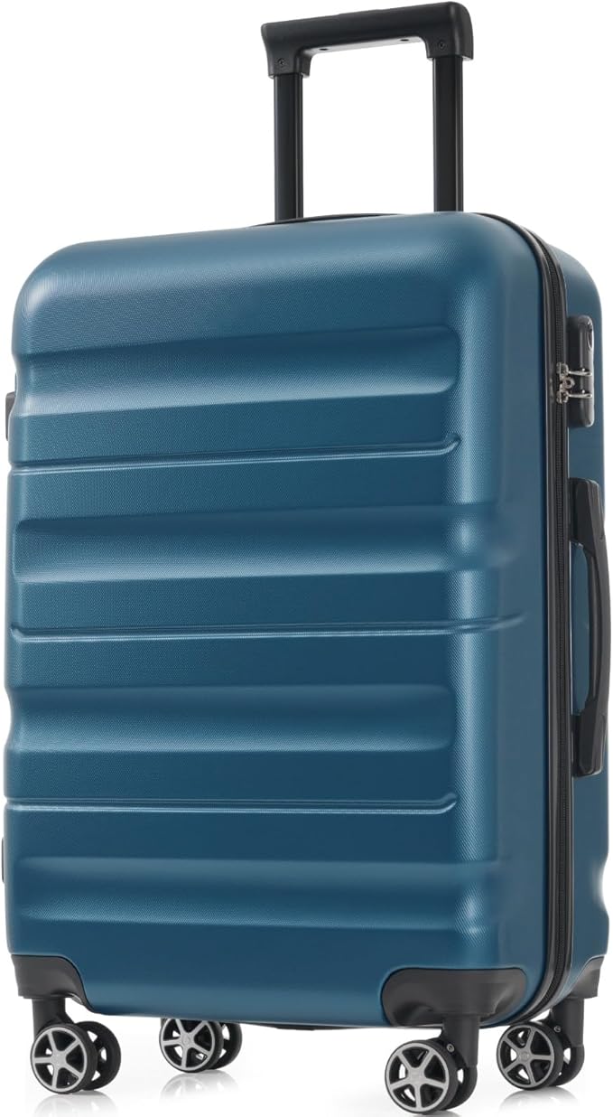 Merax 28 Inch Luggage Hardshell ABS Large Suitcase with Spinner Wheels Lightweight Durable Travel Checked Luggage for Road Trips Ink Blue