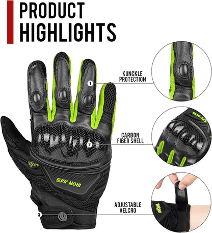 Motorcycle Gloves Touch Screen for Men Women Padding Hard Knuckle Cycling Motorbike ATV Hiking Riding Climbing Glove
