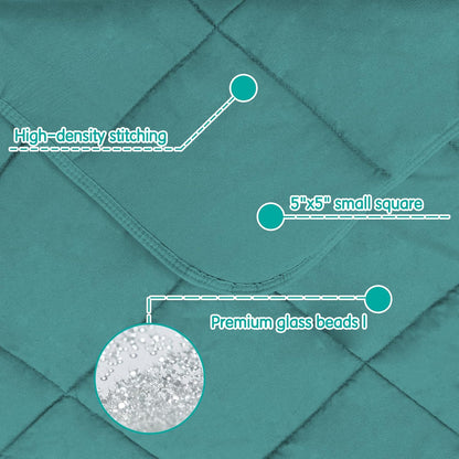 yescool Weighted Blanket (3 lbs, 36" x 48", Teal) Cooling Heavy Blanket for Sleeping Perfect for 20-40 lbs, Breathable Blanket with Premium Glass Bead, Machine Washable