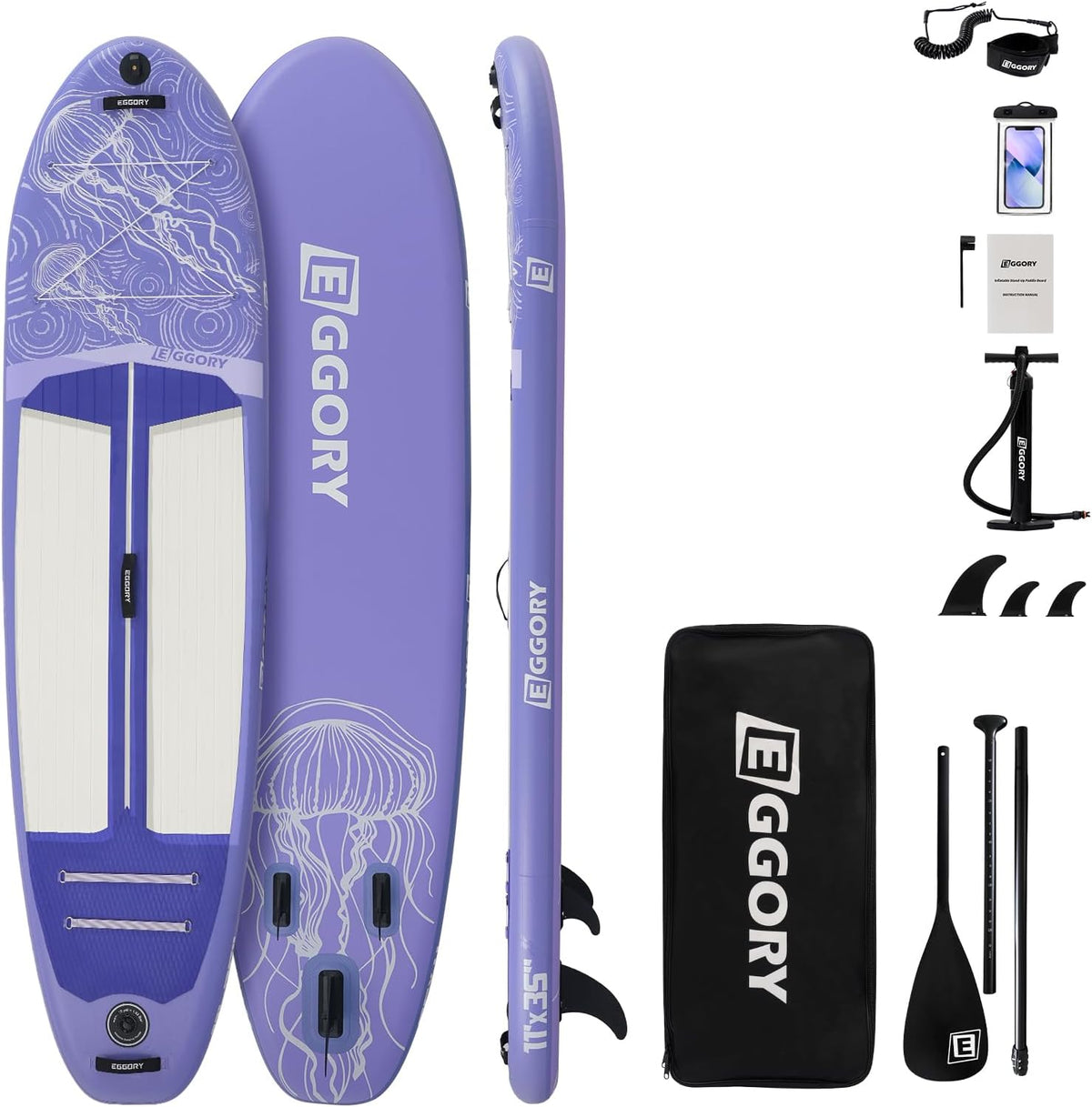 Inflatable Paddle Board,Stand Up Paddle Board Set, Extra Wide SUP Board with Removable Fin, Floating Paddle, Hand Pump, Waterproof Phone Pouch,Traveling Board