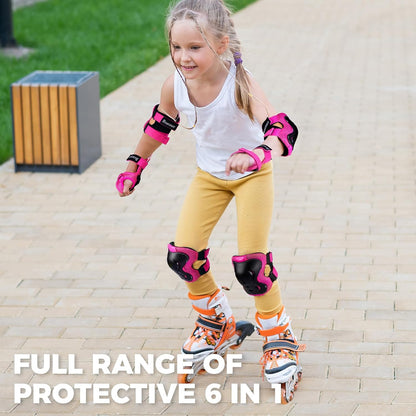 BOSONER Kids/Youth Knee Pad Elbow Pads Guards Protective Gear Set for Roller Skates Cycling BMX Bike Skateboard Inline Skatings Scooter Riding Sports
