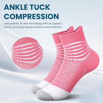 IRAMY Compression Ankle Support Socks Women - Wicking, Cushioned Athletic, Plantar Fasciitis Relief 2/3/6 Pairs