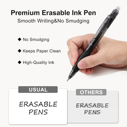 USUAL 54 Pack Retractable Erasable Gel Pens Clicker, Black Blue Red Ink for Planners,Fine Point(0.5mm),Make Mistakes Disappear, Premium Comfort Grip, Smooth Writing Pen Office Back-to-School Supplies