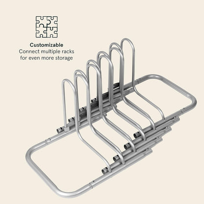 Retrospec Stash Rack 2, 4 & 5 Bike Floor Stand Bicycle Storage Organizer for Mountain Bike, Road Bike, Weather Resistant Fine Powder Steel Coating Fits Wheels up to 3"