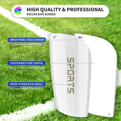 Kids Youth Soccer Shin Guards with Sleeves, Slip in Shinguards Soccer Shin Pads for 3-15 Years Old Boys Girls Child Teens