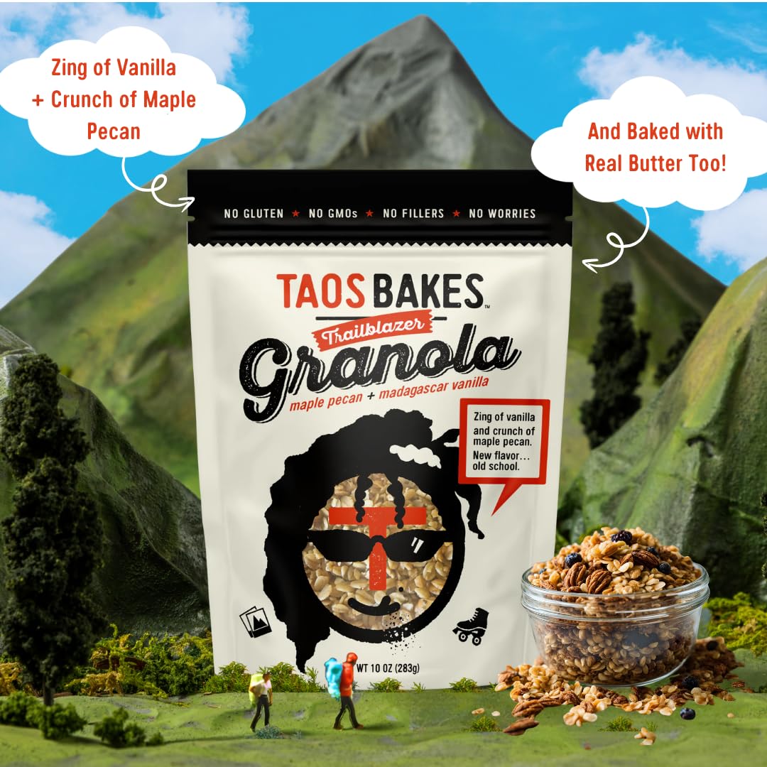 Taos Bakes - Maple Pecan & Madagascar Vanillar Granola - Crunchy Granola Breakfast Snack - Gluten Free, No GMOS, No Fillers - 10 oz (Pack of 6)