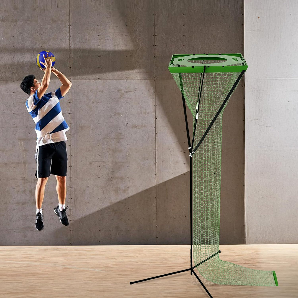 Volleyball Setter Trainer Net, 3x3 Ft Adjustable Height & Angle, Perfect for Indoor & Outdoor Targeted Volleyball Training Equipment, Enhances Setting, Spiking & Serving Skills, Includes Target Cloth