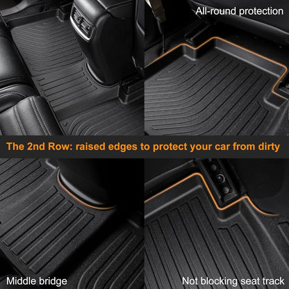 Binmotor-Floor Mats & Cargo Liner Set for Ford Escape 2013-2019, All Weather Car Floor Mat for Ford Escape Accessories, Rubber Mats TPE Car Liners Escape Trunk Liner Trunk Mat