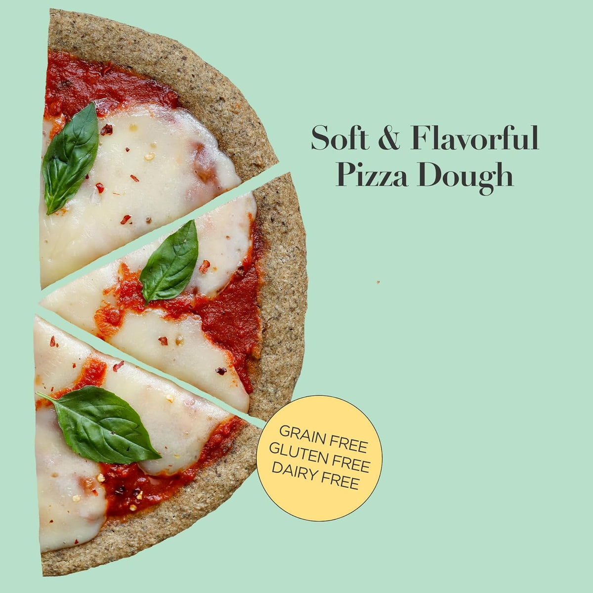 Stellar Eats Grain-Free Pizza Dough Baking Mix | Gluten-Free, Dairy-Free, Plant-Based, Paleo-Friendly | No Added Sugar | Almond Flour-Based | Non-GMO Project Verified, Kosher | 9.5 oz | 1 Pack