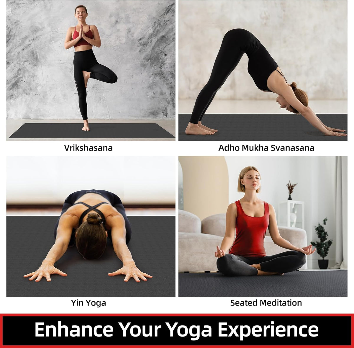 Extra Large Yoga Mat - 72"x35", 72"x48", 78"x57" - Wide TPE Exercise Mat for Home, Stretching, Couples & Family Workouts - 6-12mm Thick, Non-Slip & Waterproof - with Carry Bag and Straps