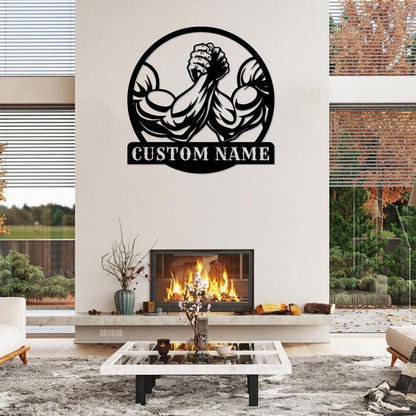 Customized Metal Gym Name Sign, Personalized Sports Room Wall Art,Metal Gym Sign,Unique Fitness Wall Sign, Gym Lovers Unique Gift, Gym Wall Art,Training Center Sign (Style-10)