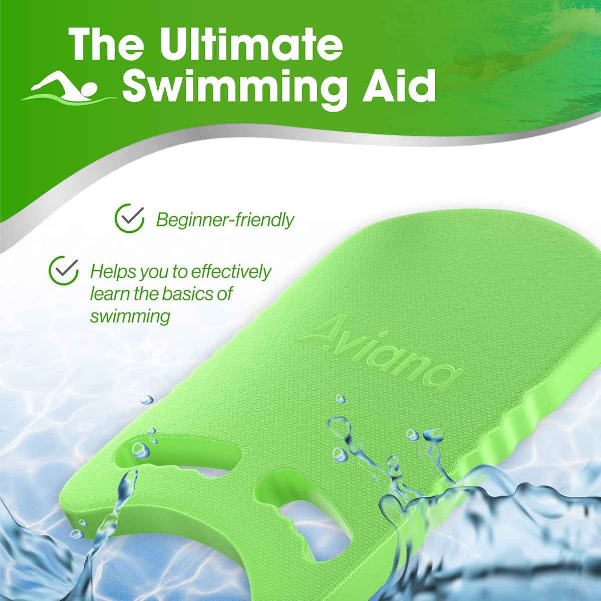 Kickboard Adult & Youth Swim Buoy Aid Leg Kick Exercise Training Float for Swimming Pool or Open Water Foam Equipment | High Buoyancy | Non-Slip | EVA Material & BPA Free