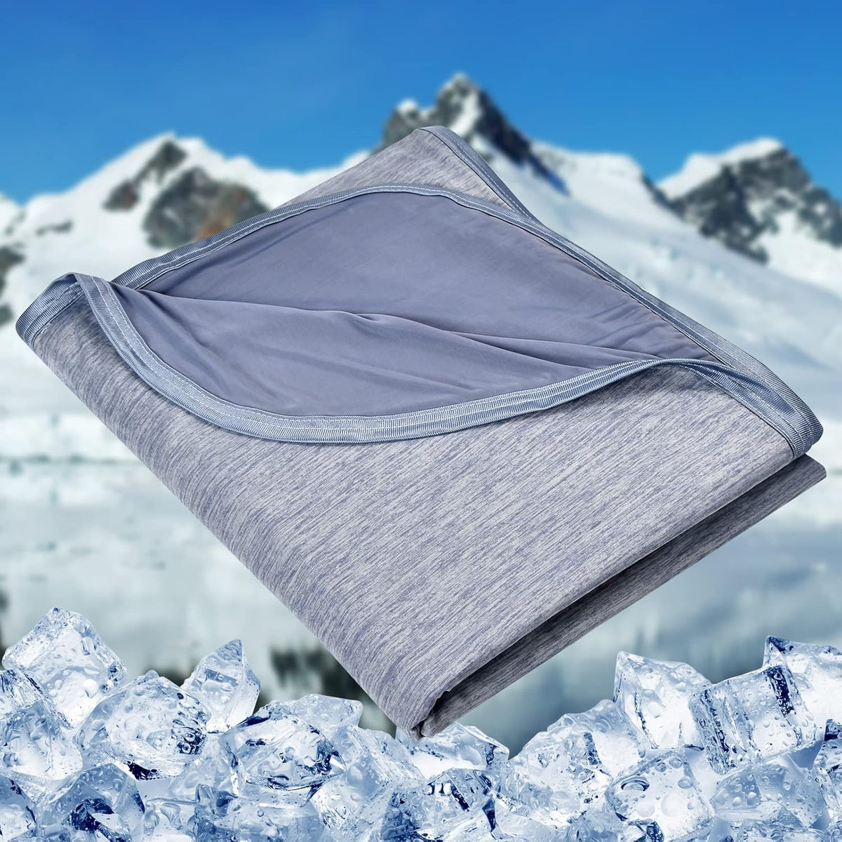 HOMFINE Cooling Blankets for Hot Sleepers - Summer Blanket Thin Lightweight Breathable Soft Double Side Enhanced Cooling for Bed Couch Sofa, Keep Cool for Night Sweats (Blue, 60 x 80 inches)