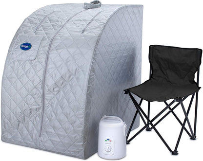 Durasage Portable Steam Sauna for Home - Personal Full Body Detox Sauna Tent with 800W Steam Generator, 60-Min Timer, Foldable Design & Chair for Relaxation
