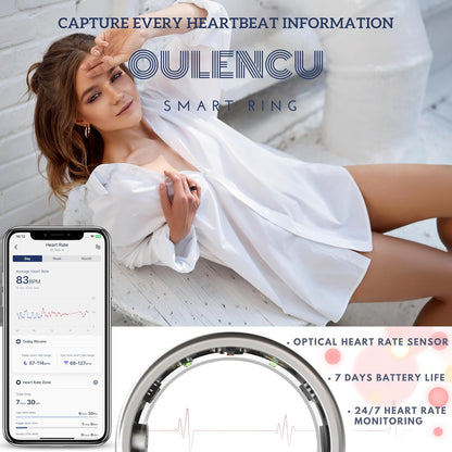 2025 Smart Ring for Women Men, Sleep Tracker Ring, Fitness Smart Ring, Activity Tracker,Sleep Monitor, Stress/Heart Rate/Women's Calories Steps Tracking-No APP Subscription (Silver, #11-64.6mm/2.54")