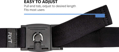 FLYT Solo Belt - Minimalist Web Nylon Belt with Quick-Release Magnetic Plastic Buckle, TSA Friendly