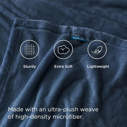 Bedsure Fleece Blankets Queen Size Mineral Blue - Bed Blanket Soft Lightweight Plush Fuzzy Cozy Luxury Microfiber, 90x90 inches