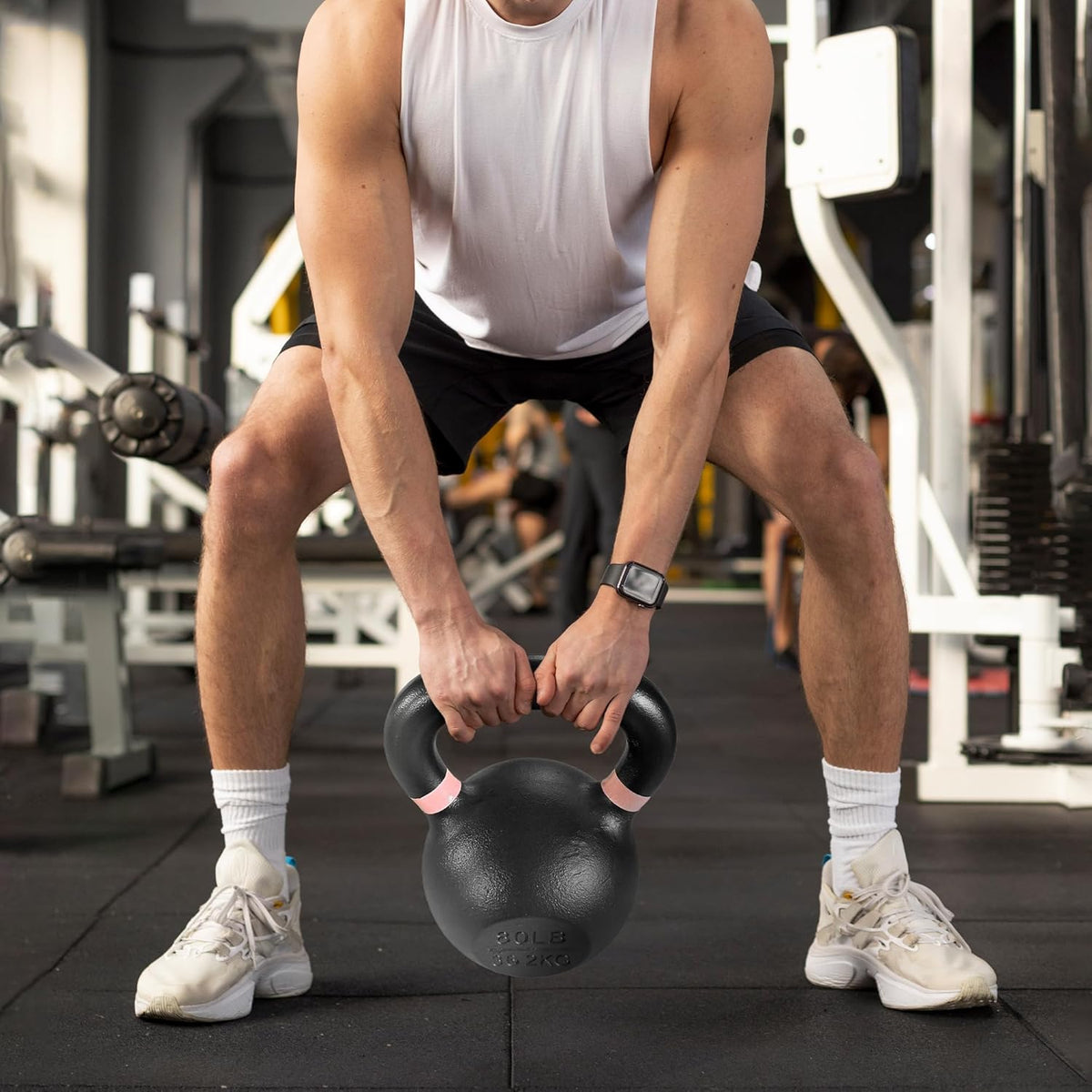 Cast Iron Kettlebell Weights for Home Gym, Heavy Duty Strength Training, Workout Equipment for HIIT, Functional Fitness