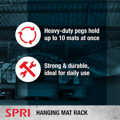 SPRI Hanging Exercise Mat, Fitness & Yoga Mat for Group Fitness Classes, Commercial Grade Quality with Reinforced Holes