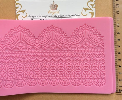 set of 4 huge 15.5" sugar edible cake silicone fondant impression lace mat cake decorating mold gum paste cupcake topper tool icing candy imprint baking moulds sugarcraft trimming flower