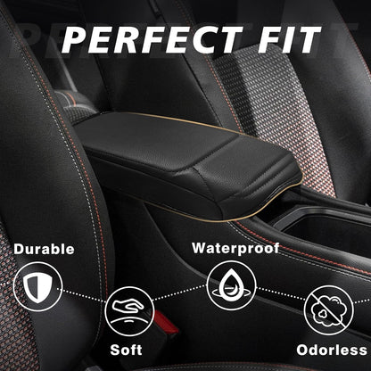 Muslogy Center Console Armrest Cover Compatible with Nissan Kicks S SV SR 2025 Comfort Armrest Pad Arm Rest Cushion Vegan Leather Protector Regular Thick