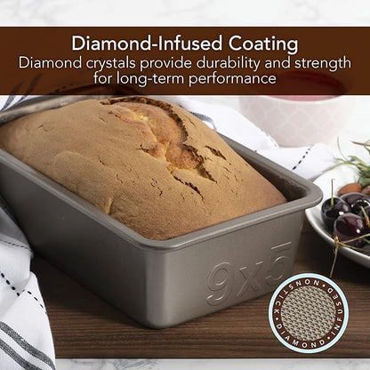 GoodCook Best Ever Nonstick Textured Aluminized Steel Loaf Pan, 9" x 5", Champagne