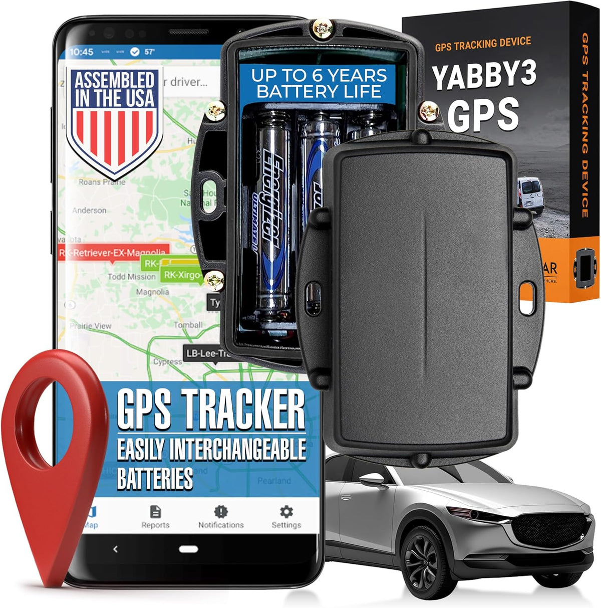 LoneStar Tracking Hidden GPS Tracker Device Yabby3 – 4G/5G Weatherproof Car, Trailer, Vehicle & Asset Tracking, Anti-Theft Satellite Tracking, Real-Time Location & Security(Low Cost Subscription Plan)