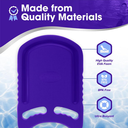 Kickboard Adult & Youth Swim Buoy Aid Leg Kick Exercise Training Float for Swimming Pool or Open Water Foam Equipment | High Buoyancy | Non-Slip | EVA Material & BPA Free