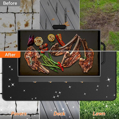 79x39 inches Large Under Grill Mats for Blackstone, Double-Sided Fireproof Outdoor Grill Protective Mat, Oilproof Waterproof BBQ Fire Pit Fireplace Mat