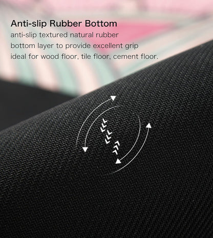 Knsbk Large Round Yoga Mat 4.6'X3.5mm for Exercise Premium Extra Thick, Ultra Comfortable, Non Slip, Meditation Mat