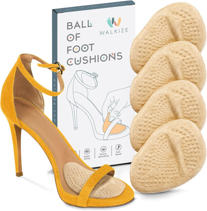 Walkize Metatarsal Pads Women | Heel Inserts for Women | Ball of Foot Cushions (2 Pairs Foot Pads) All Day Pain Relief and Comfort One Size Fits Shoe Inserts (Beige)