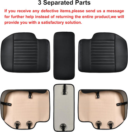 Back Seat Covers, Rear Seat Cushions, Auto Bench Protector with Breathable PU Leather and Non-Slip Bottom Universal for 4 Season (Black, 61" x 20. 5")