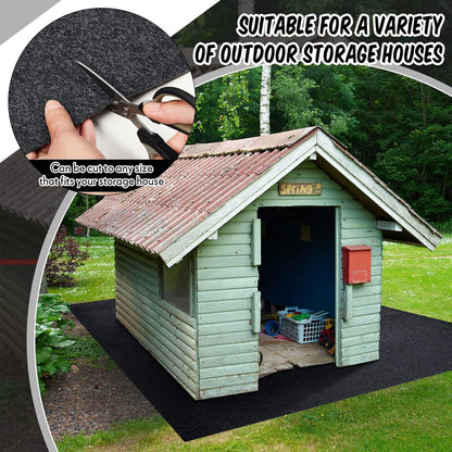 Haull Outdoor Storage Shed Floor Moat Waterproof Outdoor Carport Mat Thickened Soft Patio Furniture Pad Washable with Non Slip Backing, Storage Shed Not Included(6 x 3 ft)