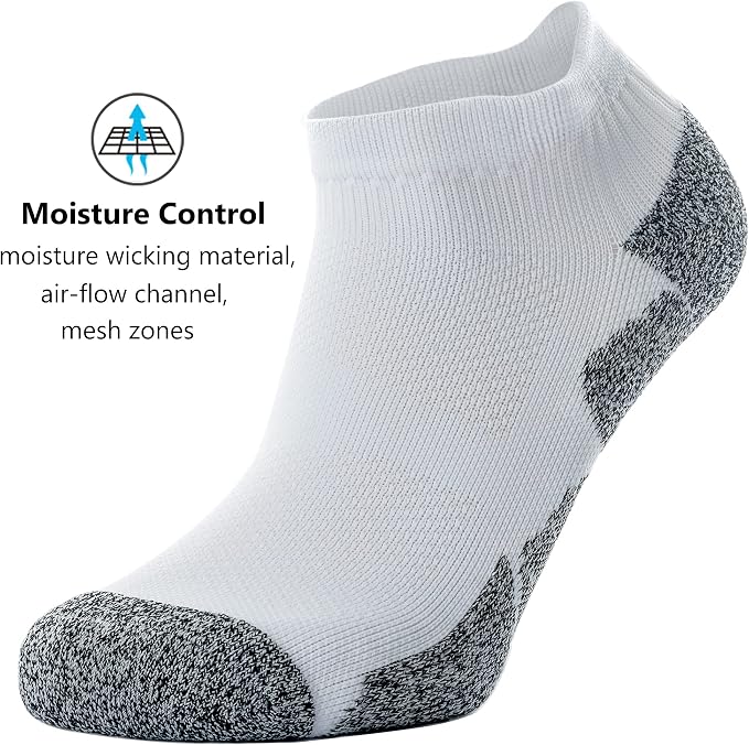 CWVLC Unisex Cushioned Compression Athletic Ankle Socks Multipack