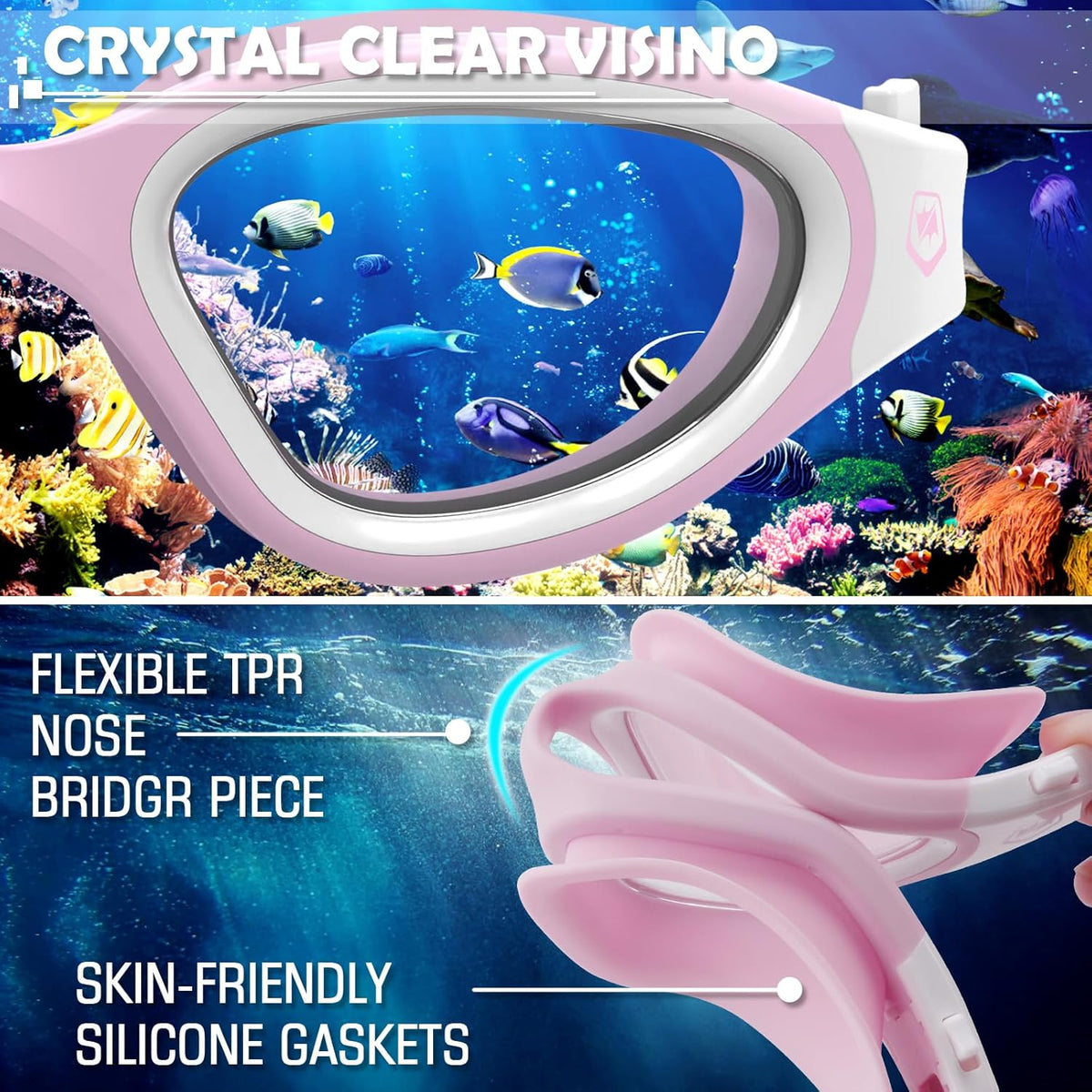 WIN.MAX Polarized Swimming Goggles Swim Pool Goggles Anti Fog Anti UV No Leakage Clear Vision for Men Women Adults Teenagers