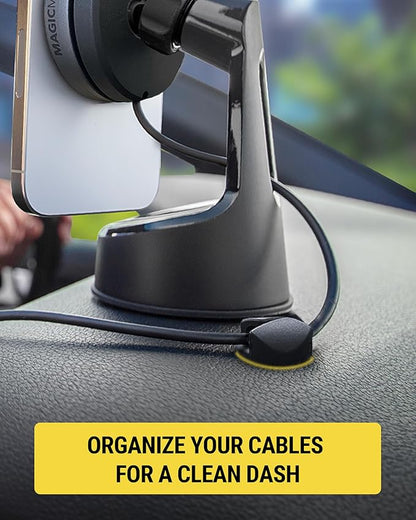 Scosche CMAA2R-6PKRP 6 Pack Adhesive Cable Management Clip Kit in Two Styles, Cord Organizer, Wire Holder for Desk, Nightstand, Phone Charger, Computer, Home, Office, Car, Black
