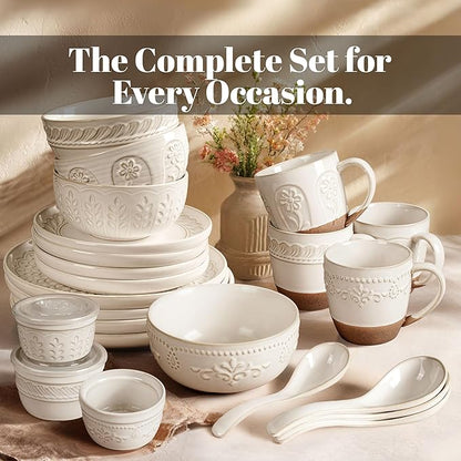 Artena Ramekins Oven Safe, Creme Brulee Ramekins, Embossed White Ceramic Ramiken, Souffle Pudding Custard Cups, Baking Dish, Dipping Bowls, Sauce Cups, Set Of 4 (Pinwheel Flower, 8 oz)