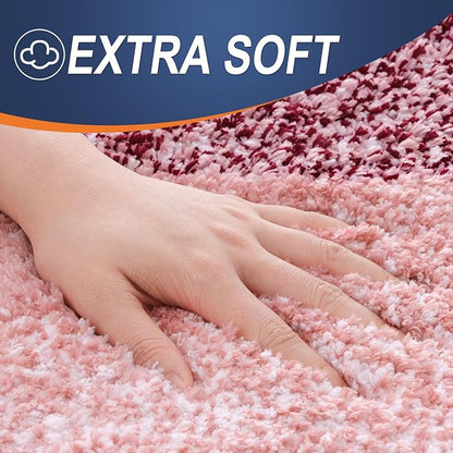 OLANLY Large Bathroom Rugs Mat 50x30, Extra Soft Absorbent Microfiber Bath Rugs, Rubber Backing, Quick Dry, Machine Washable Bath Mats for Bathroom Floor, Tub and Shower, Home Decor Accessories, Red