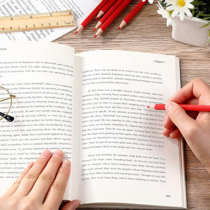 Outus 144 Pcs Red Pencils with Eraser Pre Sharpened Red Checking Correcting Pencils Erasable HB Grading for Checking Tests Grading Map Coloring Editing Writing Drawing Back to School Office Favors