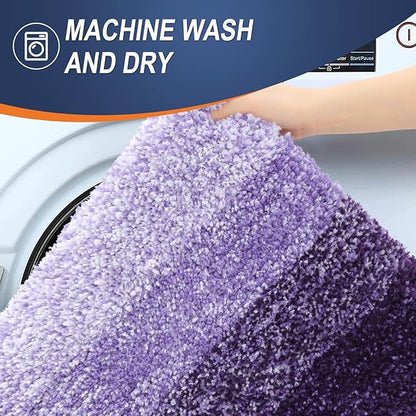 OLANLY Large Bathroom Rugs Mat 54x24, Extra Soft Absorbent Microfiber Bath Rugs, Rubber Backing, Quick Dry, Machine Washable Bath Mat for Bathroom Floor, Tub and Shower, Home Decor Accessories, Violet