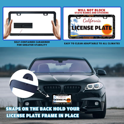 I Hope Something Good Happens to You Today License Plate Frame Funny License Plate Holder for Front or Rear Car Tags Durable Stainless Steel Car Decoration with Screws 6.3 X 12.2 Inch for Men Women