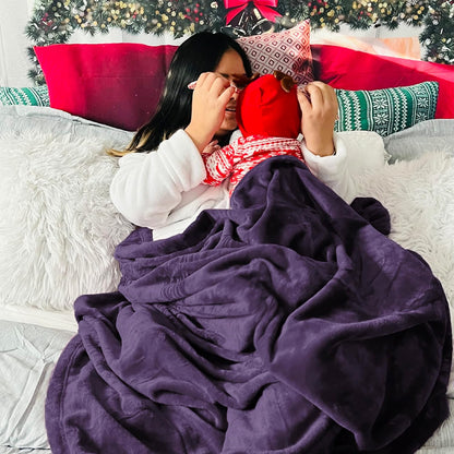 Bedsure Fleece Throw XL Blanket Purple - 300GSM Soft Lightweight Plush Cozy Blankets for Bed, Sofa, Couch, Travel, Camping, 50x70 inches